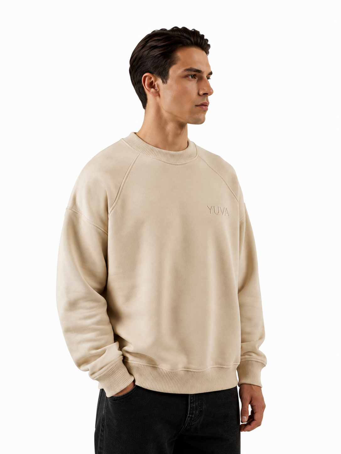 Oversized Sweatshirt - Beige