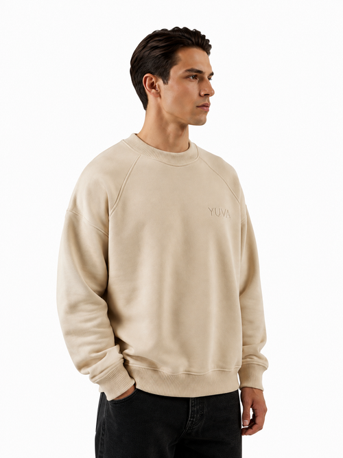 Oversized Sweatshirt - Beige